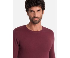 BASIC vyriška klasikinio kirpimo viskozės palaidinė apvalia iškirpte - bordo spalvos V11 OM 0106