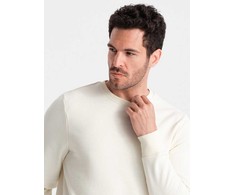 BASIC vyriškas nestiebiamas medvilninis džemperis, kreminė spalva V5 OM 0159