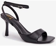 Basutės aukštakulnės juodos ekologiškos odos Brisora – elegancijai ir patogumui vasarai.