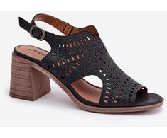 Basutės moterims, elegantiškos, odinės, juodos