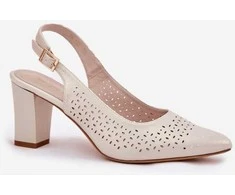 Basutės moterims odinės smėlio spalvos elegantiškos