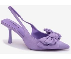 Basutės moterims su stiletto kulnu iš ekologinio zomšo, 8 cm