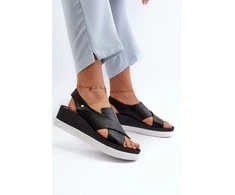 basutės suvarstomi sandalai Juodas