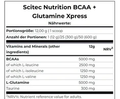 BCAA ir glutamino milteliai Scitec Nutrition BCAA + Glutamine Xpress 600 g