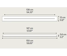 Bėgelis- pagrindas, skirtas pakabinamų šviestuvų montavimui, baltas, 150cm