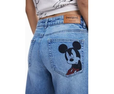 Błękitne jeansy moterims Desigual Minimi Mickey Mouse