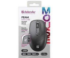 Pelė DEFENDER FEAM MM-296 RF SILENT Juodas