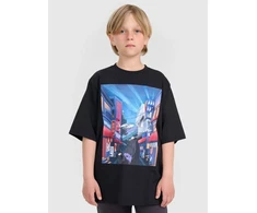 Berniukų oversized T-marškinėliai su spauda 4F 4FJRAW25TTSHM3061-20S