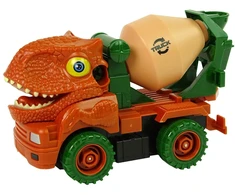 Betonvežis dinozauras vaikams su priedais, oranžinis