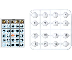 Bingo žaidimo rinkinys su kamuoliukų traukimo mašina, 80 kamuoliukų