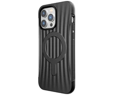 Biologiškai skaidus dėklas iPhone 14 Pro Max, juodas, X-Doria Raptic Clutch MagSafe