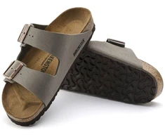„Birkenstock Arizona Birko-Flor Nubuck Stone“ pilki moteriški/vyriški įspiriami sandalai (0151211)