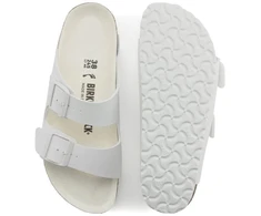 Birkenstock Arizona Birko-Flor Reguliarios Moteriški/Vyriški Basutės Platiems Kojoms Vasarai, Baltos (1019061)