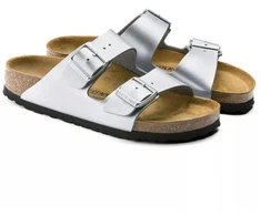 Birkenstock Arizona Birko-Flor Sidabrinės Moteriškos Šlepetės Įprastos/Platintos (1012282)