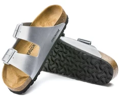 Birkenstock Arizona Birko-Flor Sidabrinės Moteriškos Šlepetės Įprastos/Platintos (1012282)