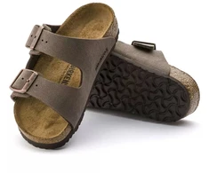 Birkenstock Arizona Kids Birko-Flor Nubuk Mocha siauri šlepetės vaikams (0552893)