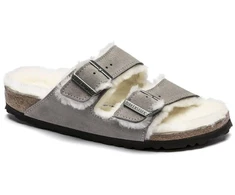 Birkenstock Arizona Shearling Stone Coin Suede su avikailosiais su avikailiais moterims/vyrams (1017402)