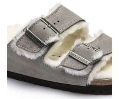Birkenstock Arizona Shearling Stone Coin Suede su avikailosiais su avikailiais moterims/vyrams (1017402)