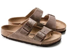 Birkenstock Arizona tabako rudos siauros vyriškos rudos šlepetės (0352203)