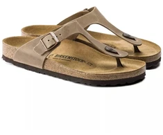 Birkenstock Gizeh Oiled Leather Tabako Rudas Plotis Moteriškos šlepetės (0943811)