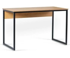 ROSS lofto formos rašomasis stalas biurui, 120x60 cm, auksinio ąžuolo/juodos spalvos, modernus