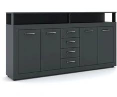BLAGO komoda 190 cm antracito spalvos – modernus stilius ir funkcionalumas