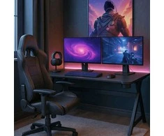 BLECK žaidimų stalas žaidėjams, 120 cm, juodas, modernus, lofto formos