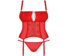Blossmina korsetas + stringai NEMOKAMAI!!! Raudona