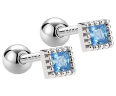 Blue Helix auskarai Luxe Mėlyna