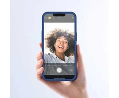 Blue priekinis ir galinis dangtelis iPhone 13 + grūdinto stiklo ekrano apsauga mėlyna (JR-BP927 mėlynas)