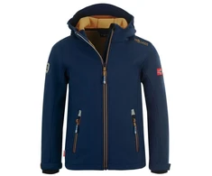 Blue TrollKids Vaikiška striukė Trollfjord mystic mėlynas/golden yellow softshell navy mėlynas (161-146)