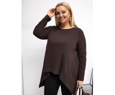 Tunika moterims plus size tamsiai ruda