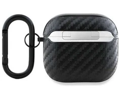 BMW AirPods 4 dėklas juodas, anglies pluošto dizainas