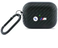BMW Anglies pluošto metalinis dėklas su logotipu, skirtas AirPods Pro 3 - Juodas