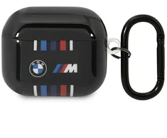 BMW BMA322SWTK AirPods 3 gen dėklas, juodos spalvos, su įvairiaspalvėmis linijomis