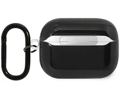 BMW BMAP222SOTK AirPods Pro 2 kartos dėklas, juodas/juodas su trispalvėmis juostelėmis