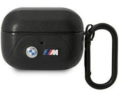 BMW BMAP22PVTK dėklas AirPods Pro juodas/juodas odinis išlenktos linijos