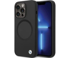 Dėklas BMW BMHMP14LSILBK2 Apple iPhone 14 Pro 6.1″ juodos spalvos Signature Liquid Silicone MagSafe