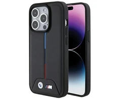Dėklas BMW BMHCP15L22 PVTK Apple iPhone 15 Pro 6.1″ juodos spalvos kietas dėklas Quilted Tricolor