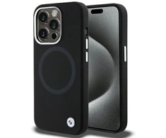 Dėklas BMW BMHMP15LSILBK2 Apple iPhone 15 Pro 6.1″ juodos spalvos Signature Liquid Silicone MagSafe