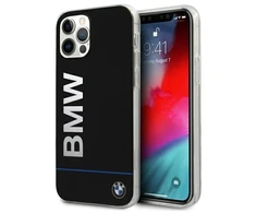 BMW kietas firminis firminis dėklas su spausdintu logotipu, skirtas iPhone 12 / 12 Pro - Juodas