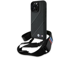 Dėklas BMW BMHCP16X23PSCCK Apple iPhone 16 Pro Max 6.9″ juodos spalvos hardcase M Edition Carbon Stripe &amp; Strap