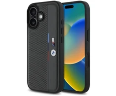BMW BMHCP16S23 PUPVA Apple iPhone 16 6.1″ anthracite kietas dėklas M Perforated Tricolor Detail Line