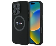 BMW BMHMP16X23SROK Apple iPhone 16 Pro Max 6.9" dėklas telefonui juodos spalvos M Silikoninis Printed Ring MagSafe