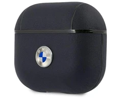 BMW BMA3SSLNA AirPods 3 dėklas navy Geniune Leather sidabro spalvos Logo