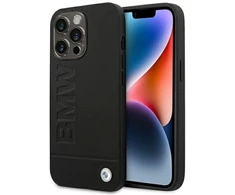 Dėklas BMW Leather Stamp Case for iPhone 14 Pro - Juodas