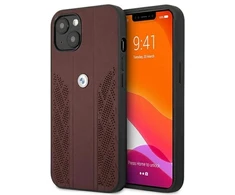 BMW BMHCP13MRSPPR Apple iPhone 13 / 14 / 15 6,1″ red kietas dėklas Leather Curve Perforate