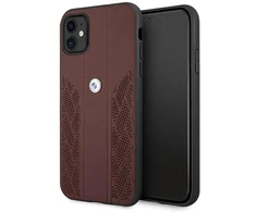 BMW BMHCN61RSPPR Apple iPhone 11 / Xr 6.1″ red kietas dėklas Leather Curve Perforate