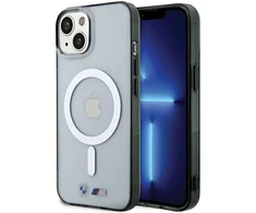 BMW BMHMP15SHCRS Apple iPhone 15 / 14 / 13 6.1" skaidrus dėklas hardcase Sidabrinis Ring MagSafe