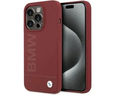 Apple iPhone 15 Pro BMW dėklas silikoninis Big Logo MagSafe (BMHMP15LSLBLRE) raudonos spalvos